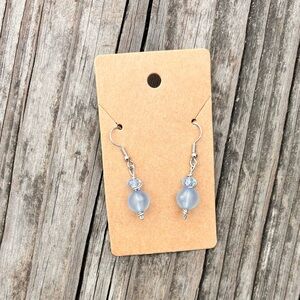 Handmade Blue beaded earrings